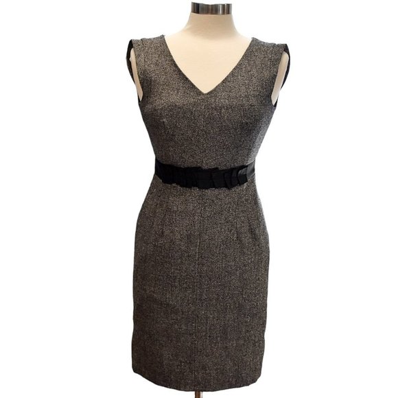 Banana Republic Wool-blend Grey Tweed Lined Career Stretch Sheath Dress - Picture 9 of 9